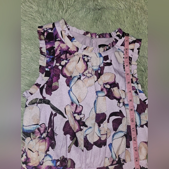 Banana Republic Floral Lilac Sleeveless Dress Size 0 - Picture 7 of 10